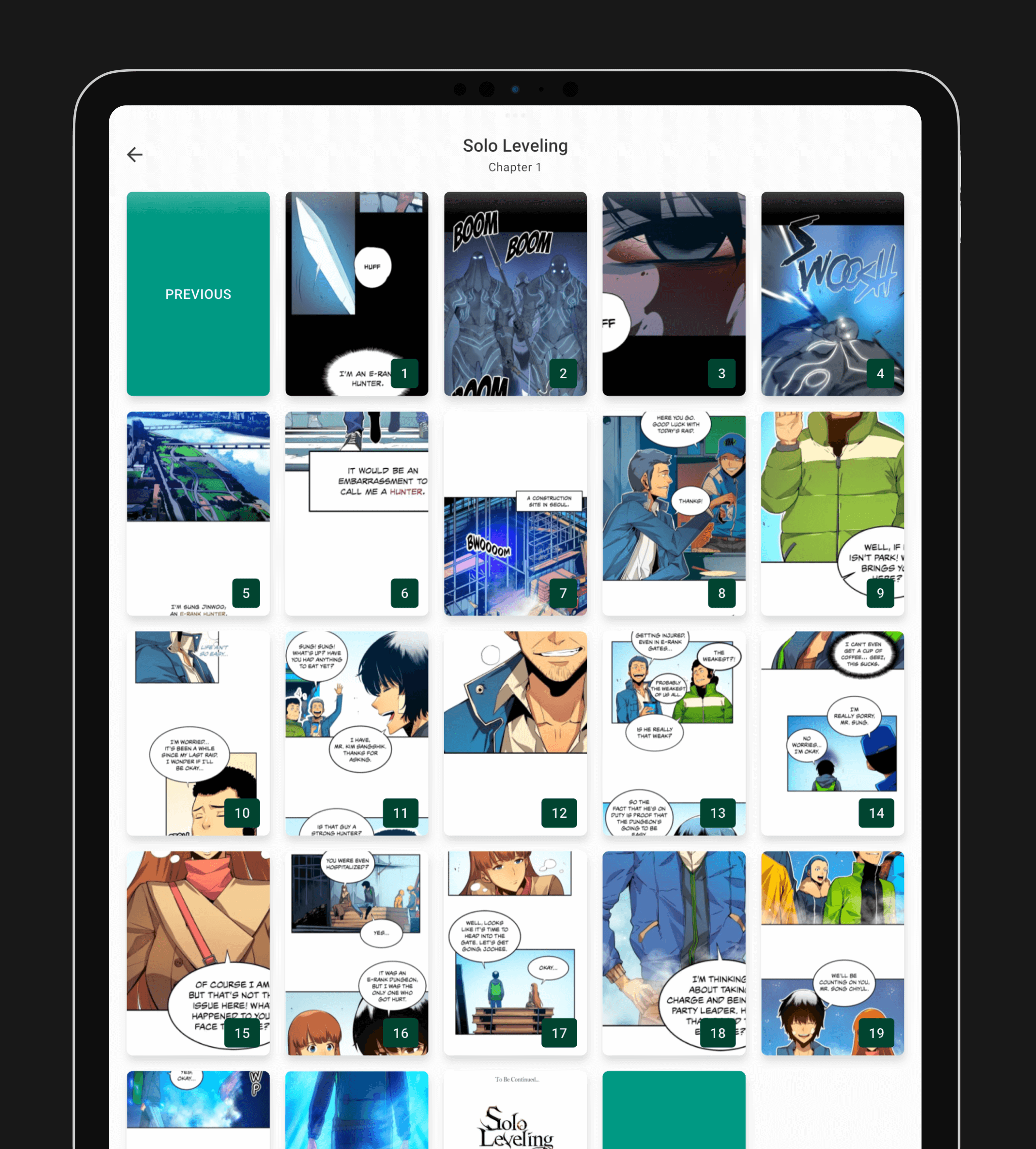 Manga App Interface Reading Navigation